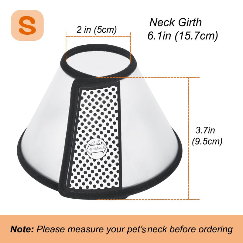 Vivifying Cat Cone Collar, 5.8 Inches Lightweight Plastic Cat Recovery Cone Elizabethan Collar for Small Cats, Mini puppies and Rabbits (Black-S) S - PawsPlanet Australia