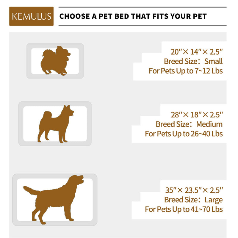 KEMULUS Large Medium Small 35"/28"/20" Plush Bolster Dog Crate Bed Self Warming Fleece Dog Crate Mat Sleeping Kennel Pads Anti Slip Washable Pet Pillow Bed for Dogs 20" x 14" - PawsPlanet Australia