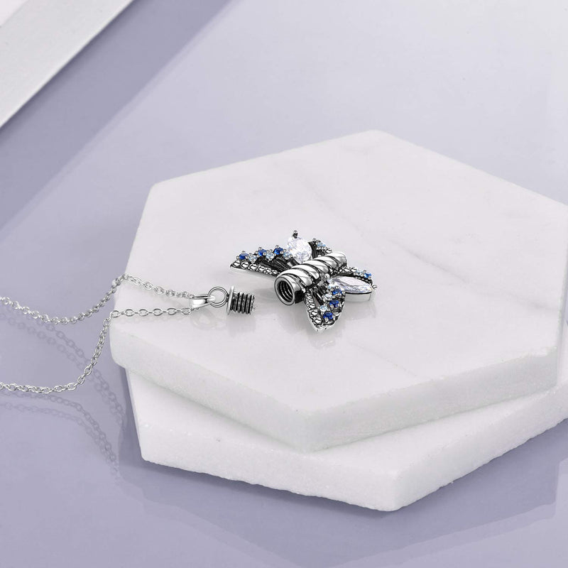 [Australia] - WINNICACA S925 Sterling Silver Paw/Compass Sunlfower Urn Necklace for Pet Cat Dog Ashes Cremation Keepsake Memorial Necklace Urns for Human Ashes Butterfly urn necklace 