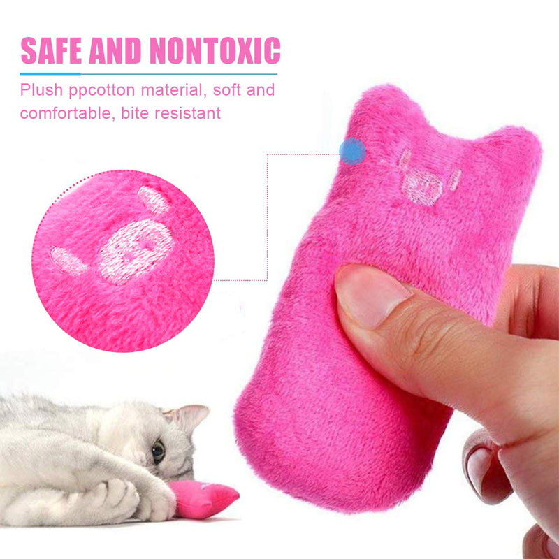 O-Kinee Pet Catnip Plush Toy 10 Pcs Thumb Bite Cat Toy Natural Mint Toys Catnip Scratching Toy Interactive Pet Supplies (5 colors) 5 colors - PawsPlanet Australia