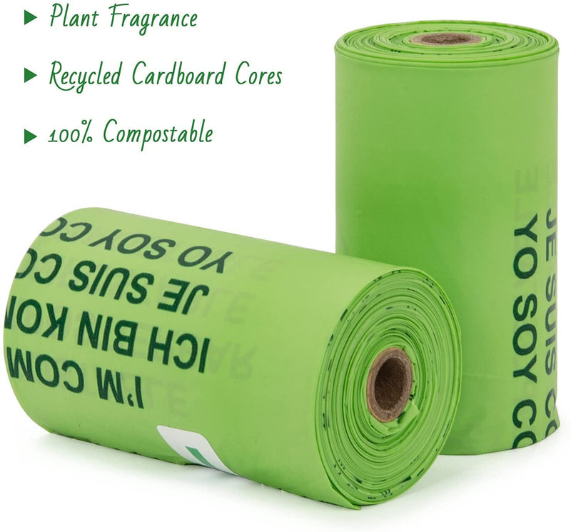 Poop Bags for Dog Waste, Tear Resistant, Thick Plastic, Guaranteed Leak-proof, Scented 120 Counts 8 Rolls, Each Dog Poop Bag Measures 9 x 13 Inches - PawsPlanet Australia