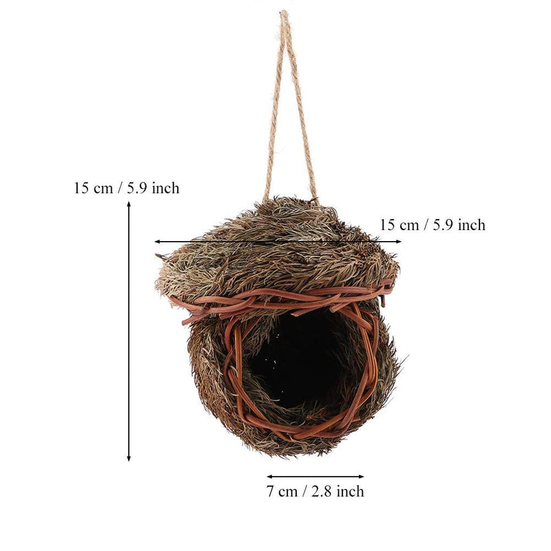 Bird Hut Handmade Woven Bird Nest Cage Cozy Resting Place for Parrot Hamster Small Pets Animals Cage - PawsPlanet Australia