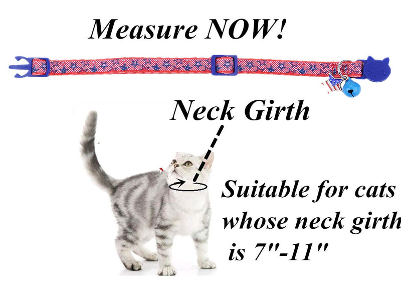 BoomBone Patriotic Cat Collar Breakaway with Bell and American Flag Charm,Puppy Collars for Small Dogs - PawsPlanet Australia