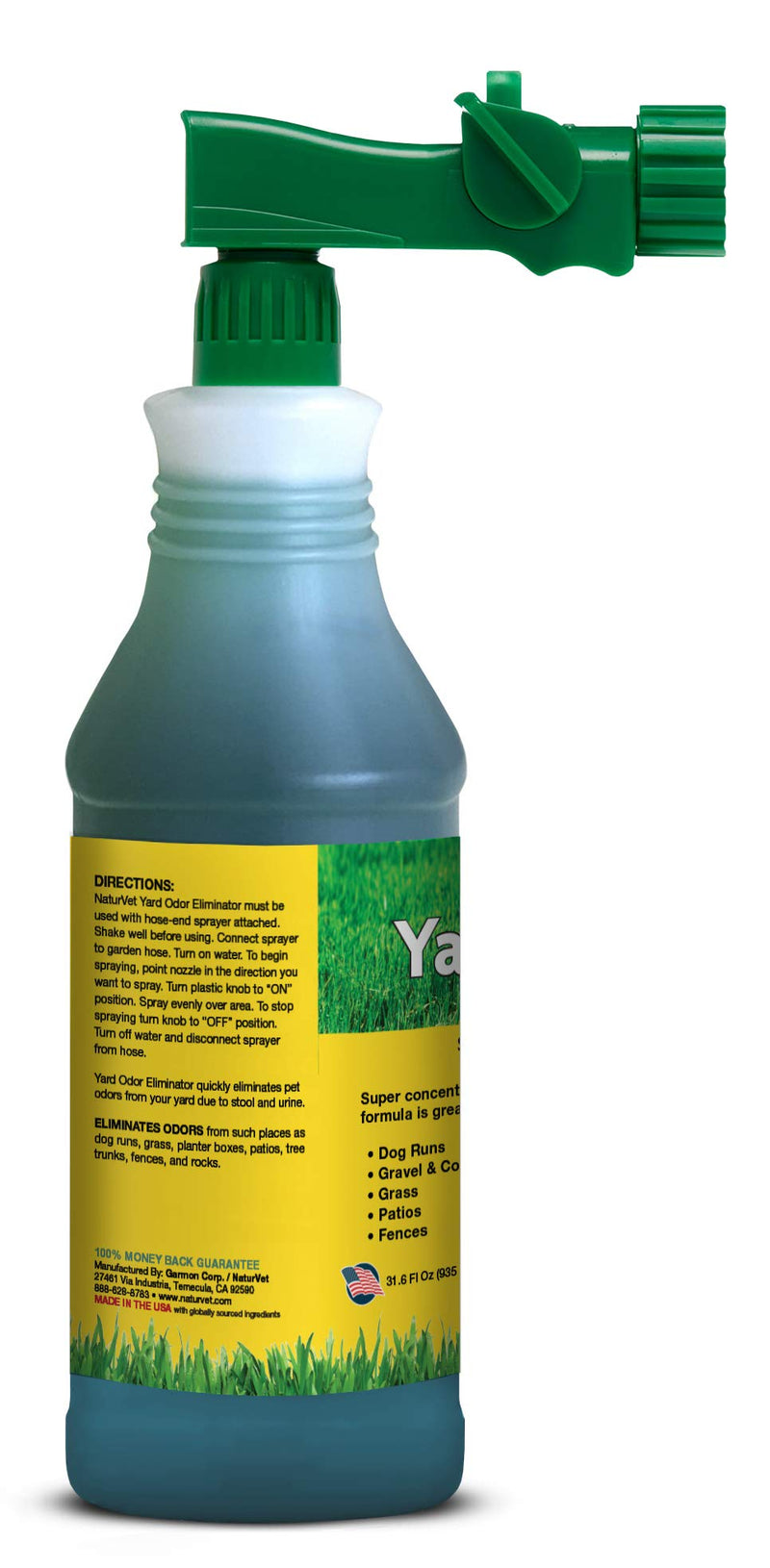 [Australia] - NaturVet – Yard Odor Eliminator – Eliminate Stool and Urine Odors from Lawn and Yard – Designed For Use on Grass, Plants, Patios, Gravel, Concrete & More 32-oz bottle 