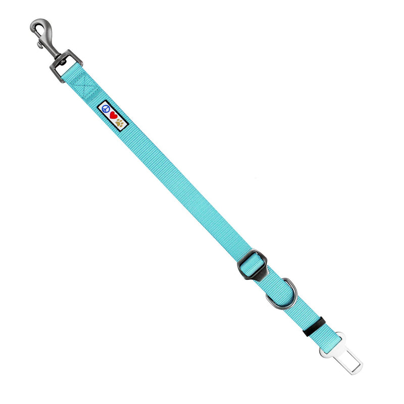 [Australia] - Pawtitas Dog Seat Belt with Restraining Strap for Pet Carrier Adjustable Strap Dog Training Puppy Training Teal 