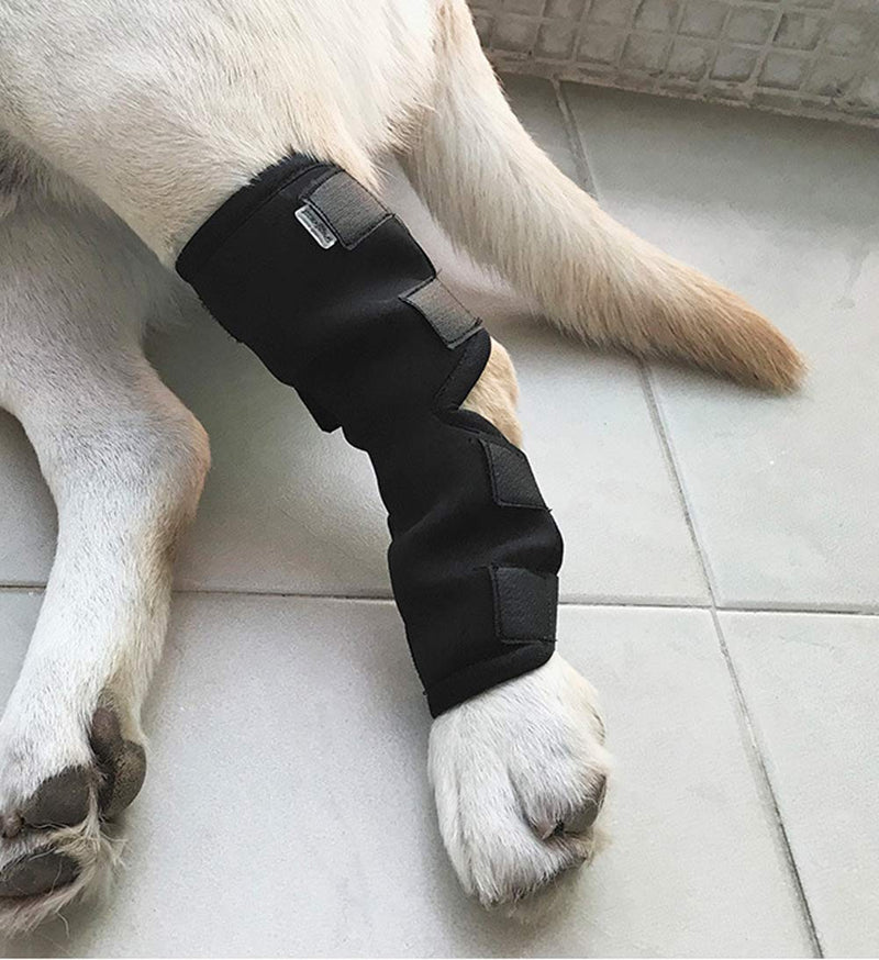 Rantow Long-Legs Dog Joint Brace Canine Rear Leg Hock Wraps Arthritis Heals Protector Prevents Injuries Sprains Helps Loss Stability (S, Black-1 Piece) S - PawsPlanet Australia