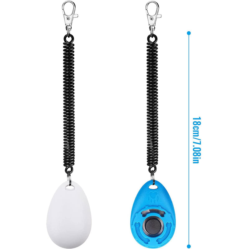 OYEFLY Dog Clicker [2 Pieces, Multi-Color] Training Clicker with Carry Strap for Dog, Cat, Horse (Blue and White) - PawsPlanet Australia