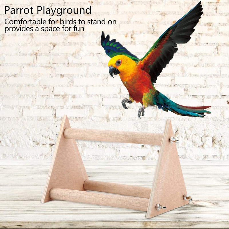 [Australia] - Bird Triangle Perch Pet Birds Standing Bar Funny Wooden Activity Training Toy for Macaw African Greys Budgies Parakeet Cockatiel Cockatoo Lovebird 