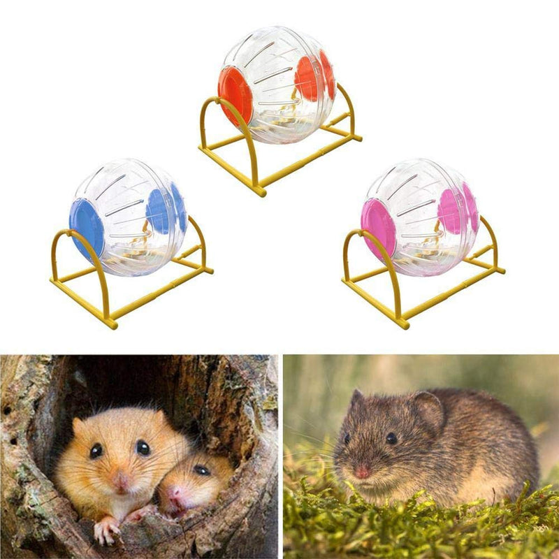 [Australia] - gutongyuan Hamster Big Run-About Exercise Ball with Stand 5.9 inch Transparent Hamster Ball Dog Special Toy Ball Lightweight, Breathable, Prevent Escape Suitable for Small Animals Blue 