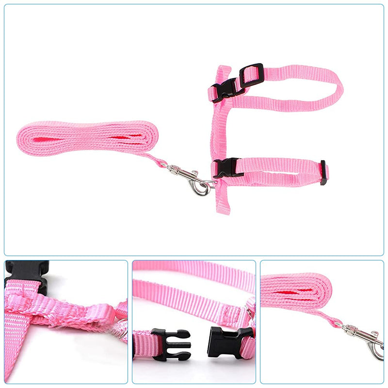 Gobesty Rabbit Harness with Leash, 2 Pieces Adjustable Rabbit Harness, Elastic Walking Harness Set for Small Animals, Adjustable Soft Breathable Walking Harness Set (Blue Pink) - PawsPlanet Australia