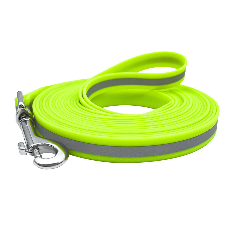 LaRoo 5 m tow leash for dogs, reflective, robust PVC dog leash with hand strap hook, walking at night, waterproof tow line, training leash for small large dogs (5 m, green) - PawsPlanet Australia