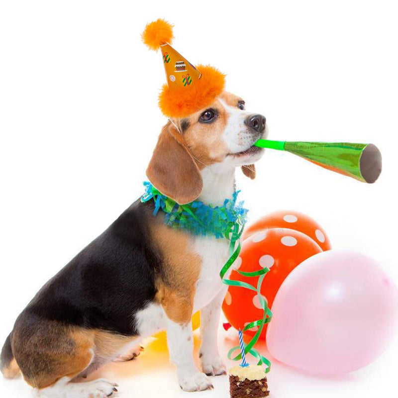[Australia] - SCENEREAL Dog Party Hat 6 Packs - Cute Cone Hats Set for Dogs Birthday Parties Soft Plush Colorful Caps Perfect Doggie Party Supplies 