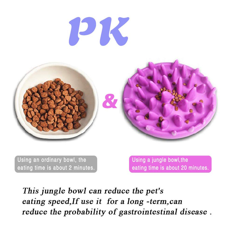 [Australia] - Andiker Pet Interactive Fun Feeder Bowl,Non Slip Puzzle Bowl Fun Feeder,Slow Feeder Bowls are Suitable for Dog & Cat Purple 