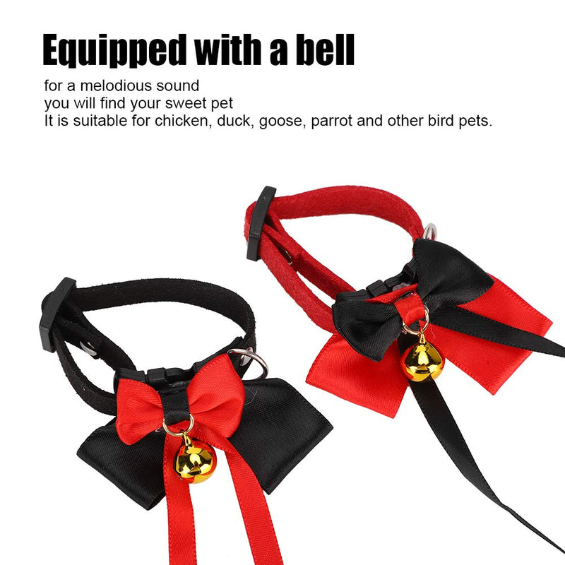 Bird Collar Pet Bell Bow Tie Parrot Bird Collar Bow Tie Parrot Bow Tie for Bird Poultry Chicken Duck Goose(red) red - PawsPlanet Australia