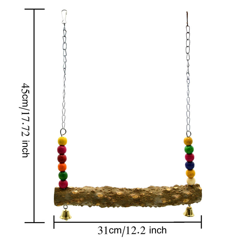 Mrli Pet Chicken Swing Toys with Natural Wooden for Hens Large Bird Parrot Macaw Training 17x12 inch - PawsPlanet Australia