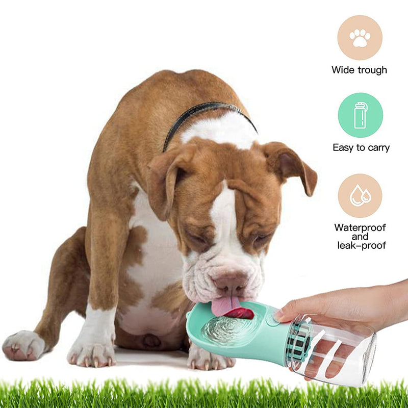 AS Pets Portable Dog Water Bottle 350ml, Pet Water Dispenser, Pets Water Bottle Suitable for Walking Drinking, Antibacterial Leak Proof Dog Travel Drink Bowl, Pet Outdoor Cup Dog Gift (350ml, Blue) - PawsPlanet Australia