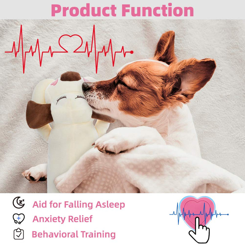 Dog Heartbeat Toy for Anxiety Relief, Calming Puppy Behavioral Training Aid Toy Puppy Dog Pals Toys Pet Companion Pillow - PawsPlanet Australia