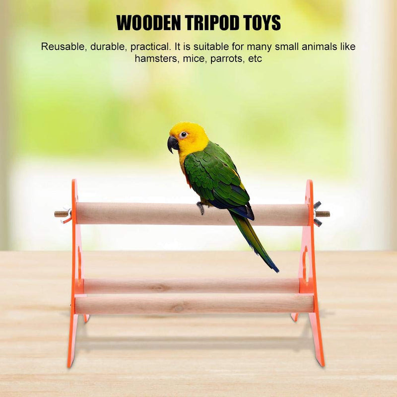 [Australia] - Bird Toy Parrot Tripod Perches Stand Toy Wooden Activity Portable Outdoor Platform Toy for Parrot Cockatiels Large 