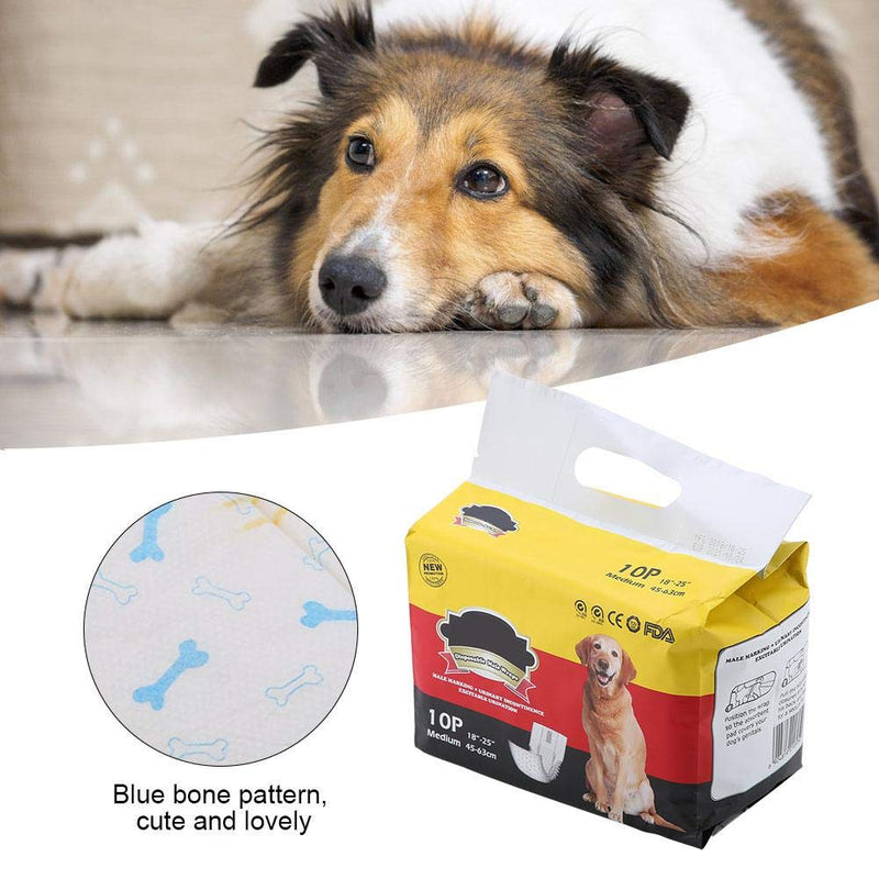 Pssopp Disposable Dog Nappies Male Dog Diapers Wrap Super Absorbent Soft Pet Diapers Puppy Training Diapers (M) M - PawsPlanet Australia