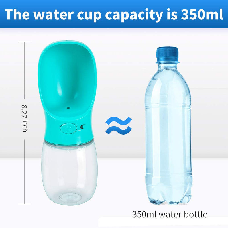 SWIHELP Portable Dog Water Bottle, Pet Outdoor Travel Water Dispenser,Antibacterial Food Grade Leak Proof Dog Cat Drink Bottle 350ML/12OZ - PawsPlanet Australia