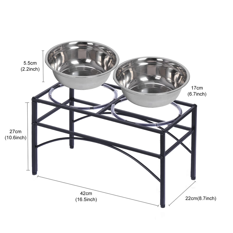 Funkeen Raised Dog Bowls Elevated Bowls Feeder with Two Stainless Steel Bowls Pet Feeding Bowl Water Food For Medium Dog Pet - PawsPlanet Australia