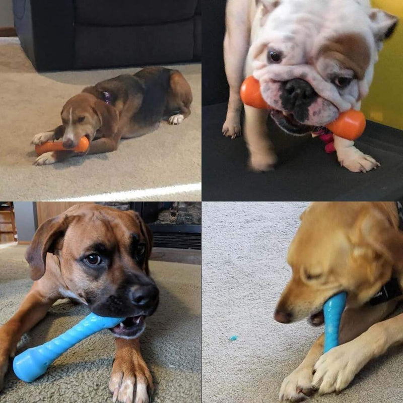 [Australia] - AIZARA Dog Chew Toys for Aggressive Chewers, Indestructible Dog Toys Tough Durable Bone Toys for Medium/Large Dogs Perfect for Training & Keeping Pets Fit Orange 