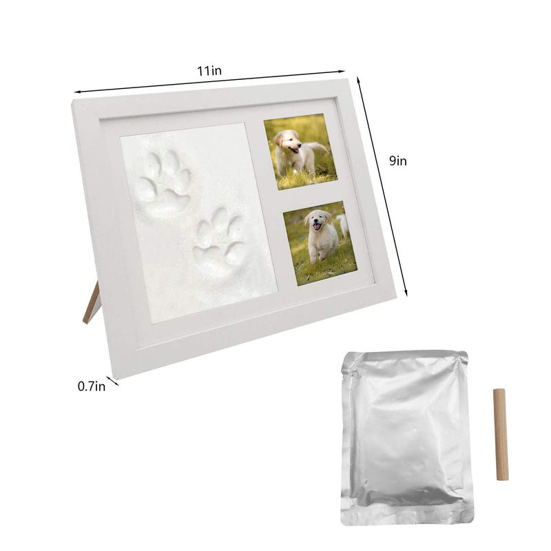 Nwvuop Dog or Cat Paw Print Kit Pet Memorial Photo Frame with Clay Pet Memorial Gift Keepsake for Pet Lovers Pet Paw Imprint Kit White - PawsPlanet Australia