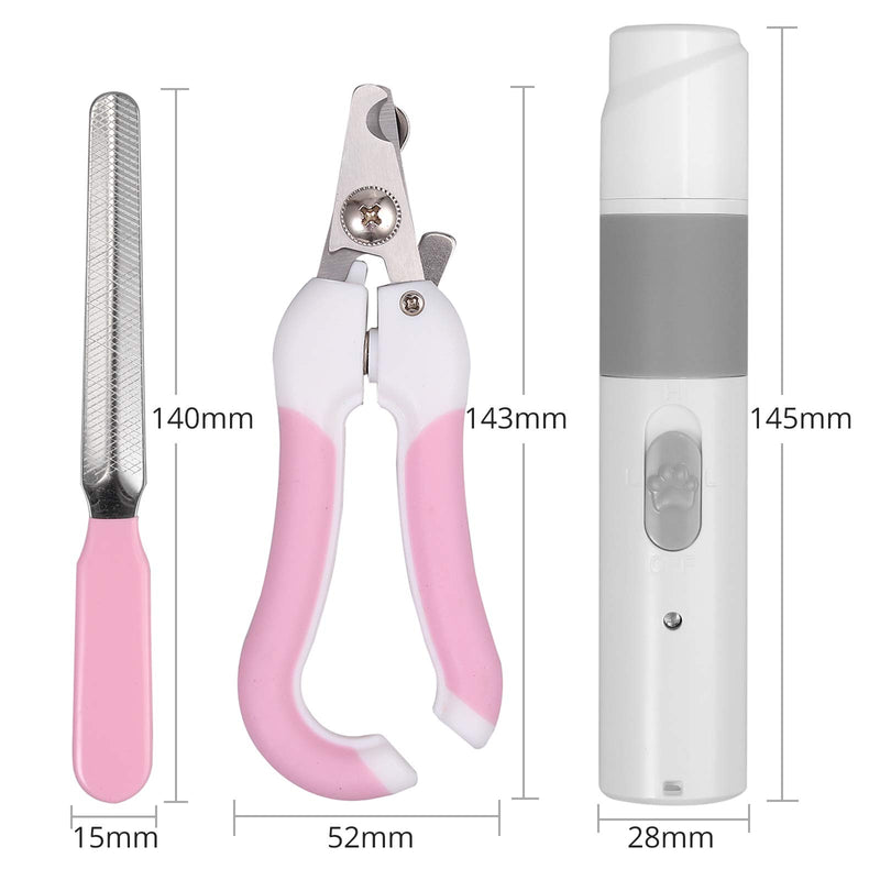 CAMWAY Electric Dog Nail Grinder Painless Pet Nail Trimmer Grooming Trimmer Paws Nail Clipper File Portable & Rechargeable for Small Medium Large Puppy Dogs Cats - PawsPlanet Australia