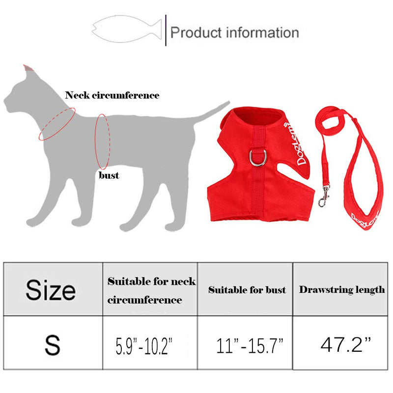 [Australia] - ASTERIA Cat Harness and Leash Set for Walking, Escape Proof with 47 Inches Leash - Adjustable Soft Vest Harnesses Cat Walking Jacket Fit for Pet Kitten Puppy Rabbit Black 