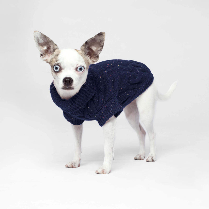 Canada Pooch Cp01296 Cambridge Cableknit Sweater Blue Size 20 - PawsPlanet Australia