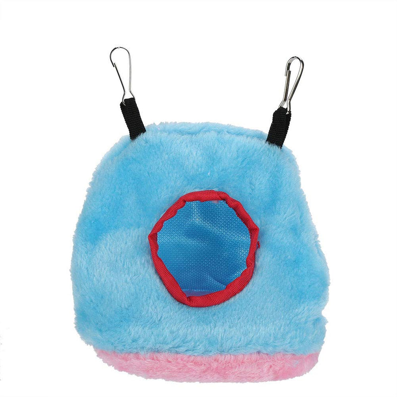 Sheens Plush Fluffy Nest Bird Hammock Hanging Cave Happy Hut Hideaway Windproof House for Hamster Parrot Macaw Cockatoo Lovebird(Blue 13) Blue 13 - PawsPlanet Australia