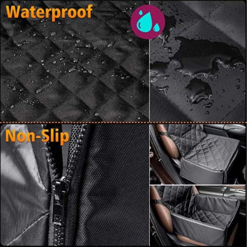 Vekja Dog Car Seat - Booster Seat Covers and Protects for Pets - Durable Waterproof Fold Down Flaps for Full Front Seat Coverage or Small Dog Hammock | Pet Travel Accessories - PawsPlanet Australia