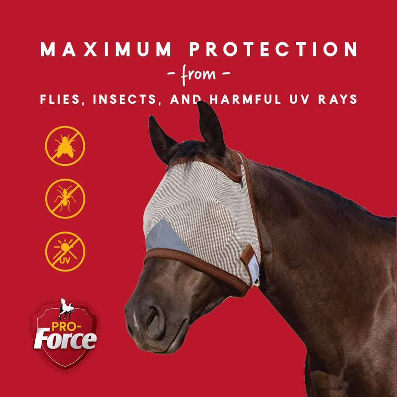 Pro-Force Equine Fly Mask | Horse Fly Mask with UV Protection | Adjustable Fit for Comfort | Without Ears 1 Pack - PawsPlanet Australia
