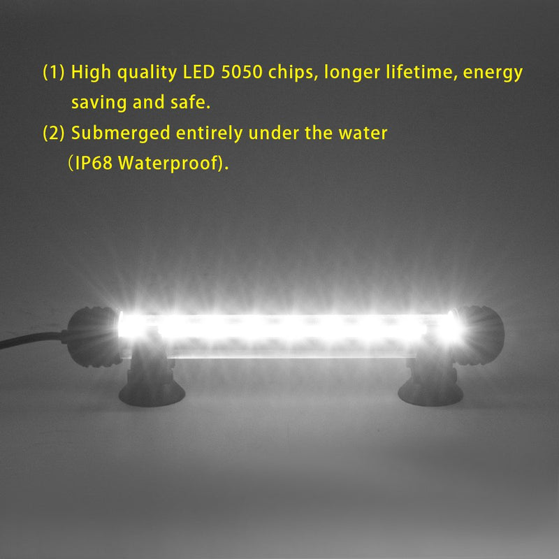 LED Aquarium Light, Smiful Fish Tank Light Submersible Underwater Crystal Glass LEDs Lights 7.5"-white - PawsPlanet Australia