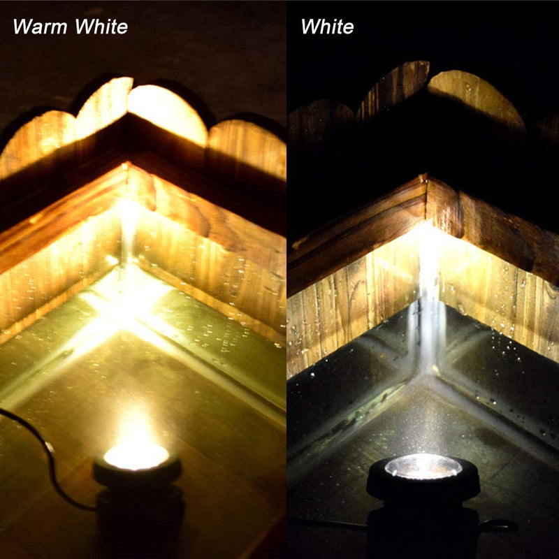 Solar Underwater Pond Light,KINGCOO Waterproof Submersible Lamps Projector Light,6LED Spotlight Fish Tank Light for Garden Pool Yard Landscape Outdoor Lighting (Warm White) Warm White - PawsPlanet Australia