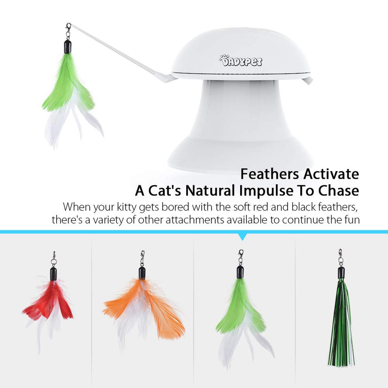 [Australia] - DADYPET Cat Laser Toy, 2 in 1 Automatic Non-Handheld Cat Chaser Toy and Interactive Feather Toy, Auto Rotating Light Cat Chaser Toy for Cats and Dogs 