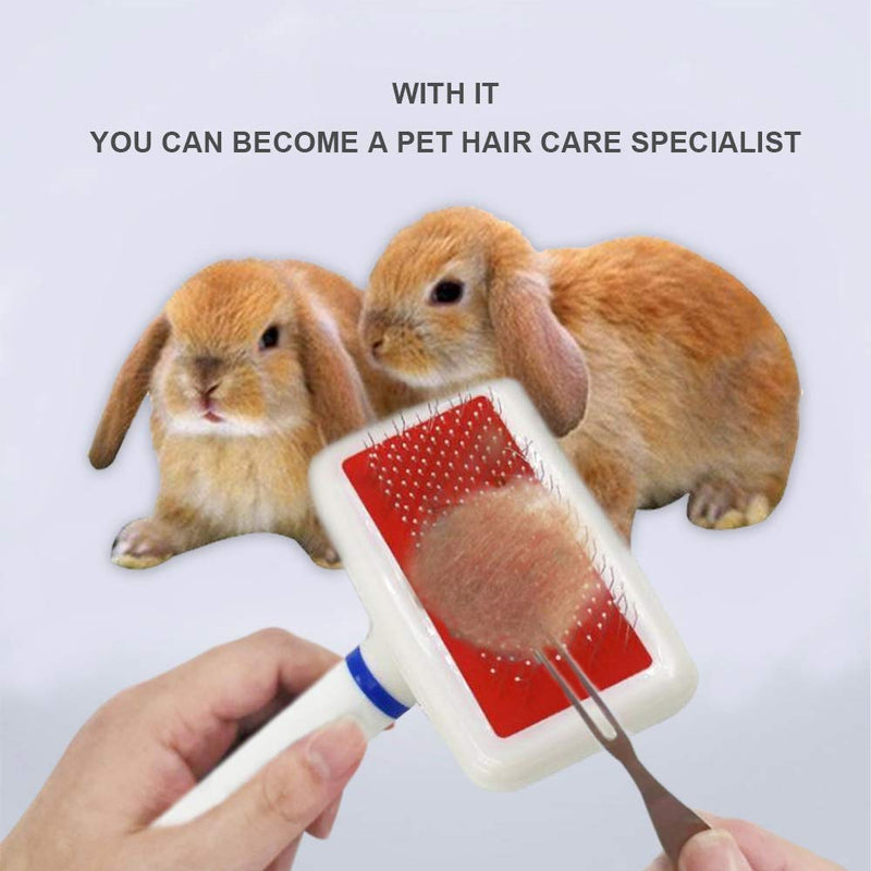 Rabbit Brush Guinea Pig Comb Plucking Hair Brush Small Pet Grooming Comb Grooming Brush for Small Pets Removes Loose Knots for All Coat Types White - PawsPlanet Australia