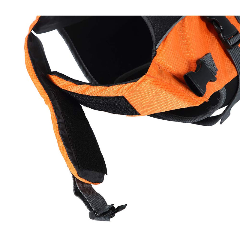 [Australia] - Wellver Dog Life Jacket, Pet Life Saver Swimsuit Preserver Training Vest for Swimming Medium Orange 2 
