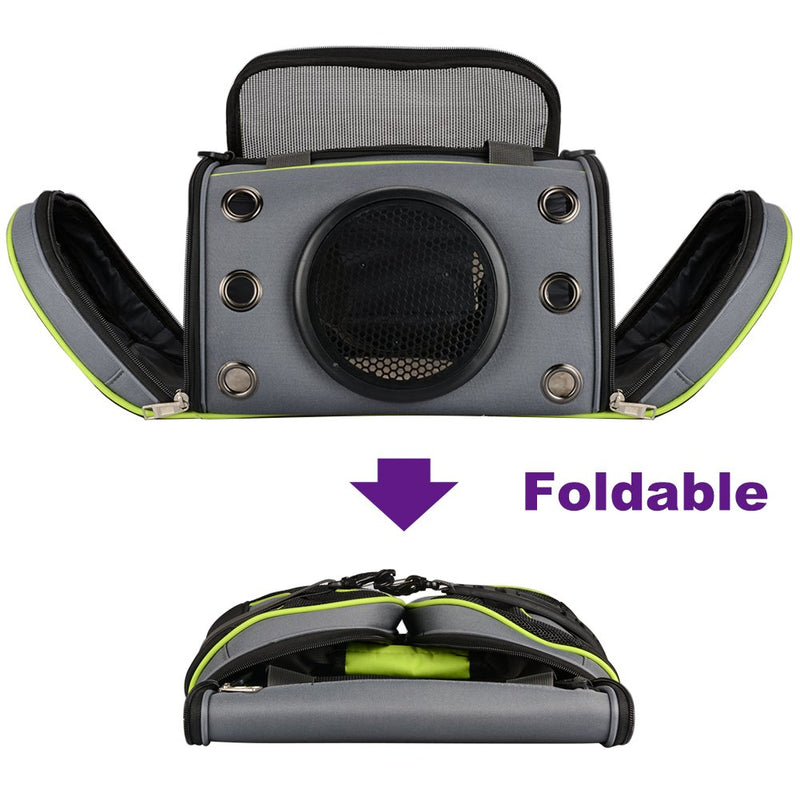 [Australia] - PETLOFT Innovative Pet Carrier, Deluxe Soft Sided Top & Side Loading Foldable Pet Travel Carrier for Cats and Small Dogs Medium Green 