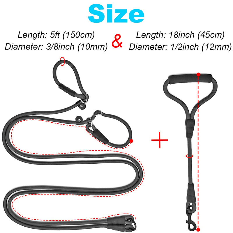 Mycicy Dual Slip Lead Dog Leash , Rope Dog Training Leash for 2 Dogs, No Tangle Double Dog Lead for Small Medium and Large Dogs Gentle Behavior Training and Walking Black - PawsPlanet Australia