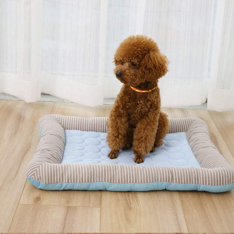 RPGT Ice Silk Pet Self Cooling Pad Washable Sleeping Blanket- No Need to Freeze Or Refrigerate 14"x 18" Kennel Mat for Small Medium Large Dog and Cat - PawsPlanet Australia