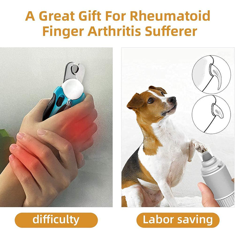 Rechargeable Dog Nail Grinder-Pets Nail Trimmer with 3 Ports & Stepless Speed Changing System to Paws Smoothing Safe for Small Medium Large Dogs & Cat grayish white - PawsPlanet Australia