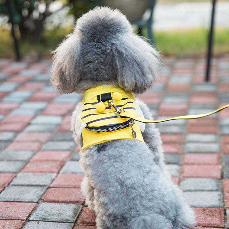 POPETPOP Dog Vest Harnesses No-Pull Walking Harnesses with Leash Cute Bee Harness for Pet Cat Small Dogs Yellow Size S - PawsPlanet Australia