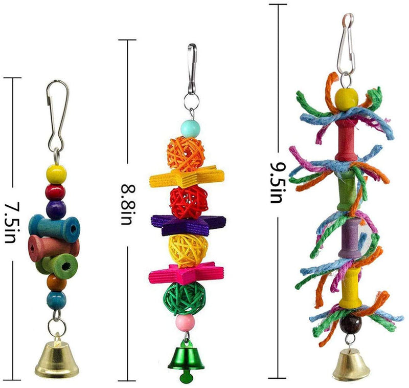 Wonninek Bird Parrot Toys, Budgie Toys 10 Pack Bird Parrot Ladder Hanging Bell Swing Cage Toys Budgie, Cockatiel, Conure, Finch, Small Parakeet, African Grey Parrot, Canary - PawsPlanet Australia