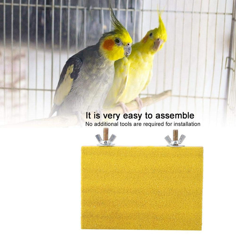 Bird Perch Stand Natural Wooden Rough Platform Frosted Board Bird Cage Perches Playground Paw Grinding Toys for Pet Parrot Hamster Squirrel(Yellow) Yellow - PawsPlanet Australia