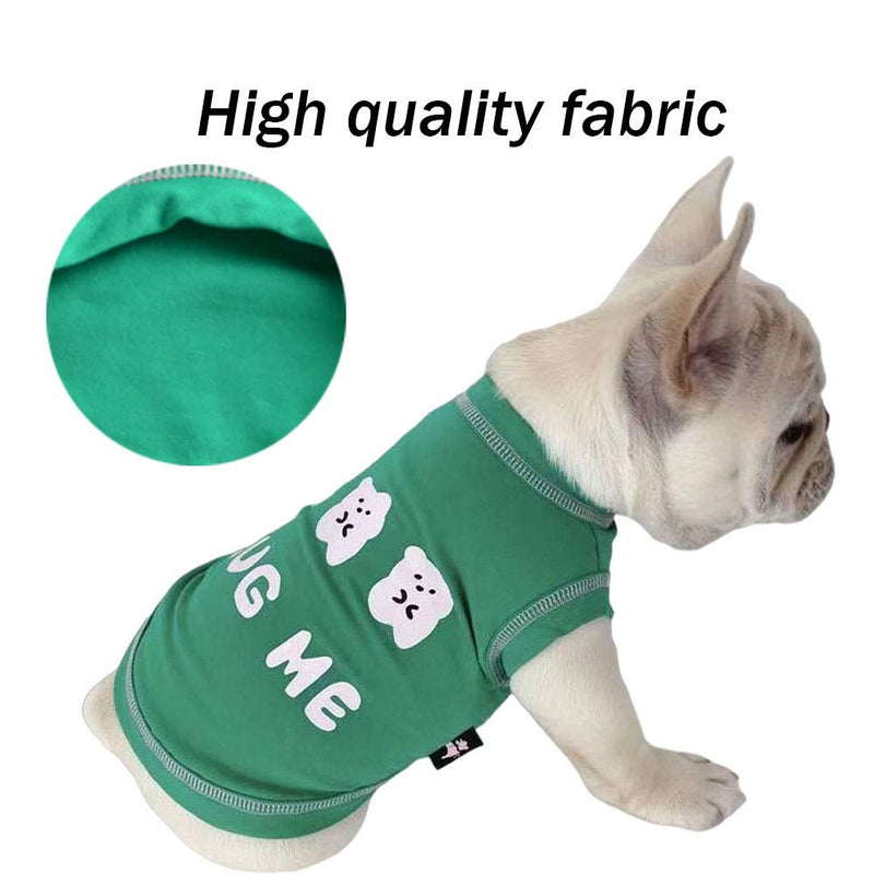 Dog Shirt Pet Shirts Cotton Puppy Clothes Summer Dog Vest Cat Shirts Breathable Pet Apparel Dog Clothes for Small to Medium Dog (Green, S) Green - PawsPlanet Australia