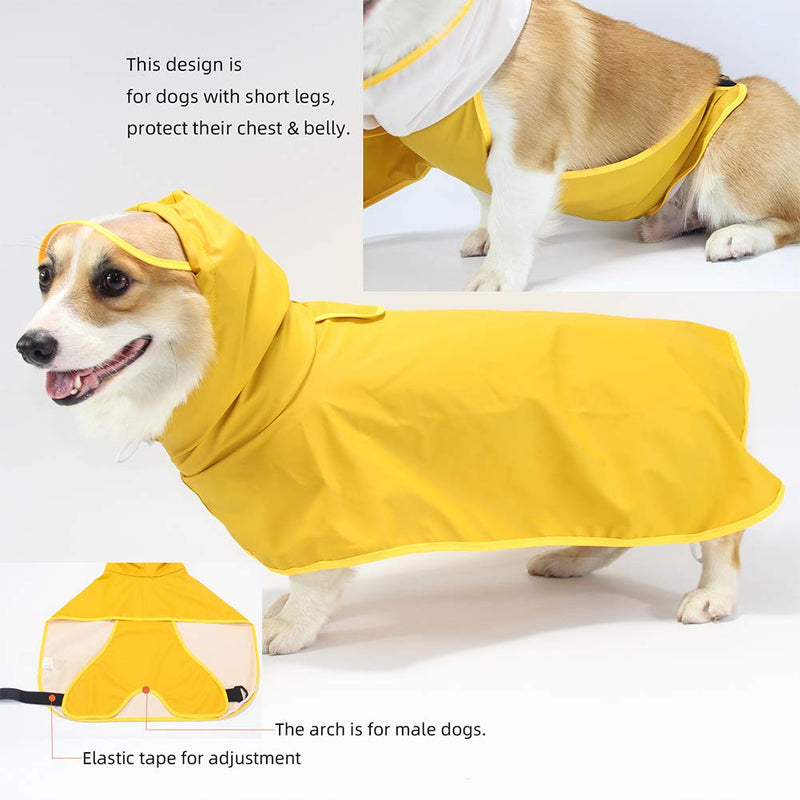 NACOCO Small Dog Raincoat Pet Waterproof Dog Clothes Adjustable Dog Reflective Raincoat for Small Medium Dogs and Cats Large - PawsPlanet Australia