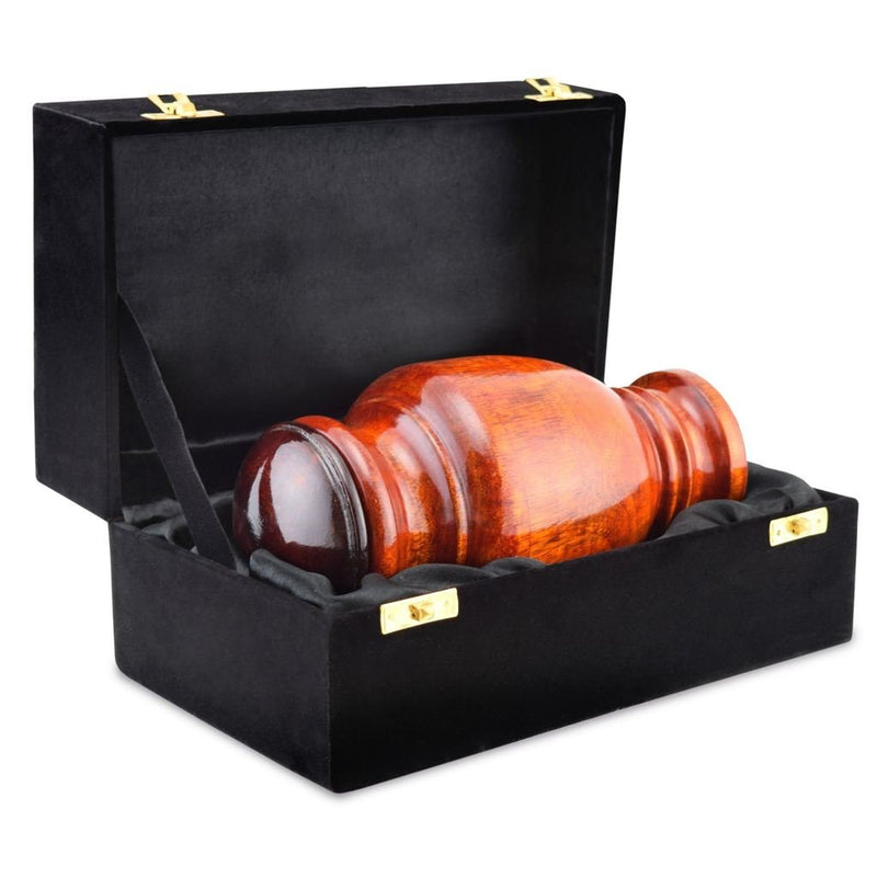 Cherished Urns Sennen Wooden Rounded Urn Pet Cremation Urn - Small. Capacity of 50 cubic inches - PawsPlanet Australia