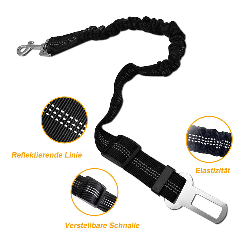 Car seat belt, dog seat belt, pack of 2, dog belt for car, seat belt dogs for car, adjustable long and short, dog seat belt for car, black - PawsPlanet Australia