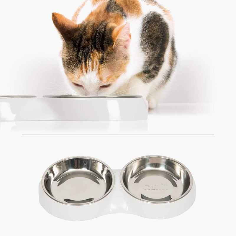 [Australia] - Catit Cat Food Bowls Double Bowl White 